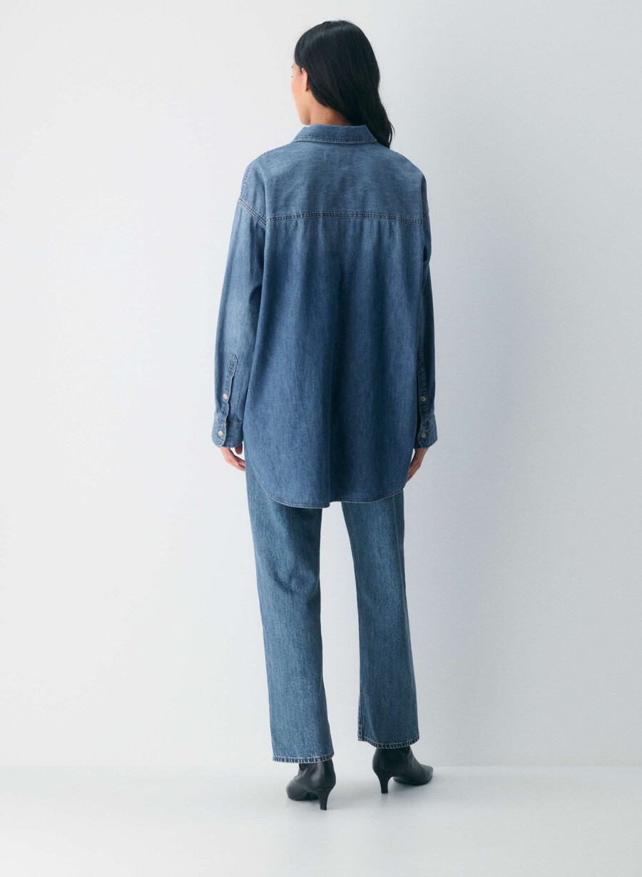 denim forum cămașă confortabilă din denim anii 80 5 ani kiss n tell blue