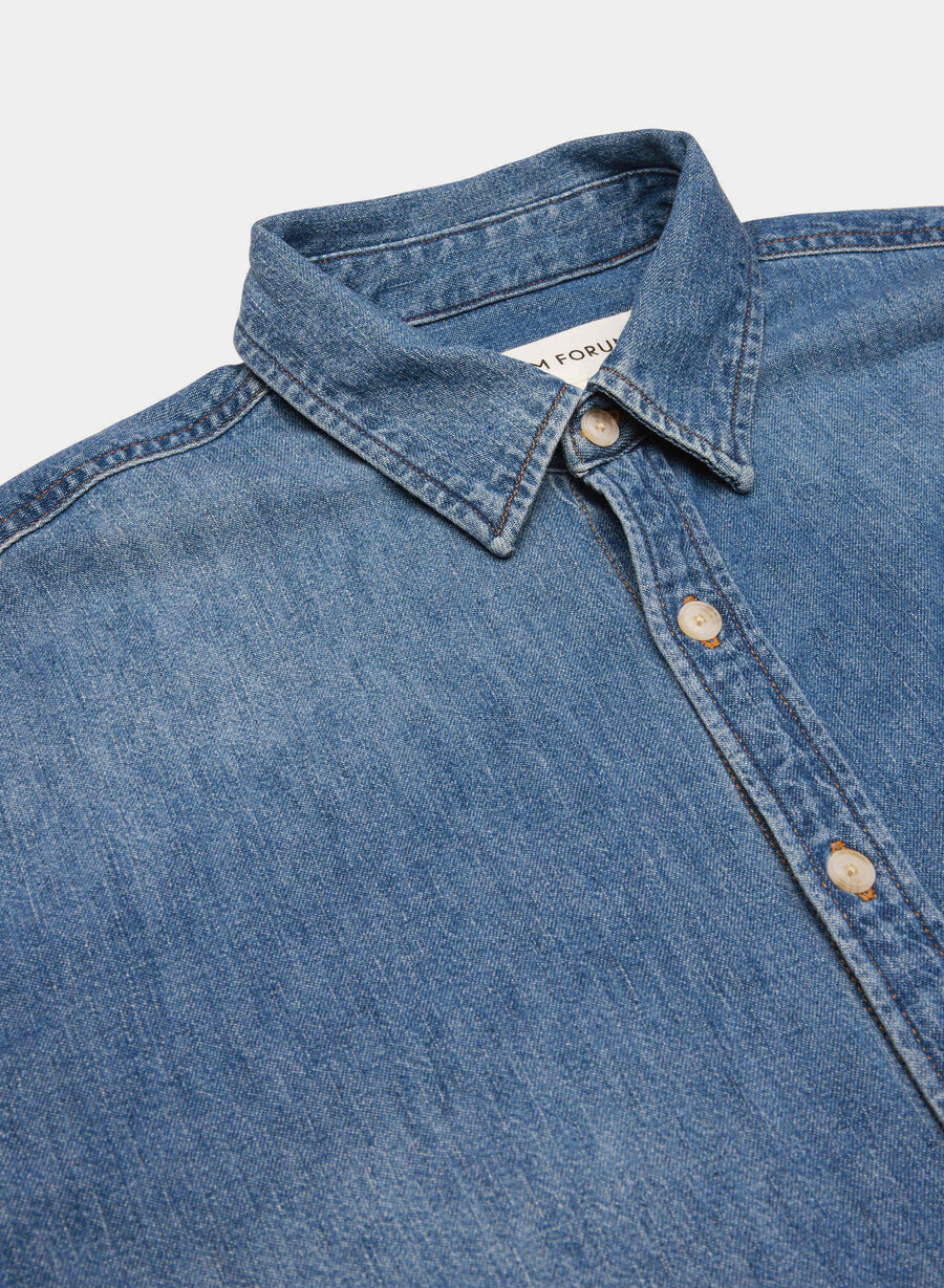 denim forum cămașă confortabilă din denim anii 80 5 ani kiss n tell blue