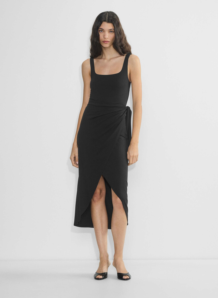 rochie midi saturn negră