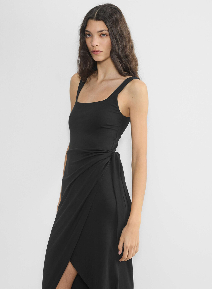 rochie midi saturn negră