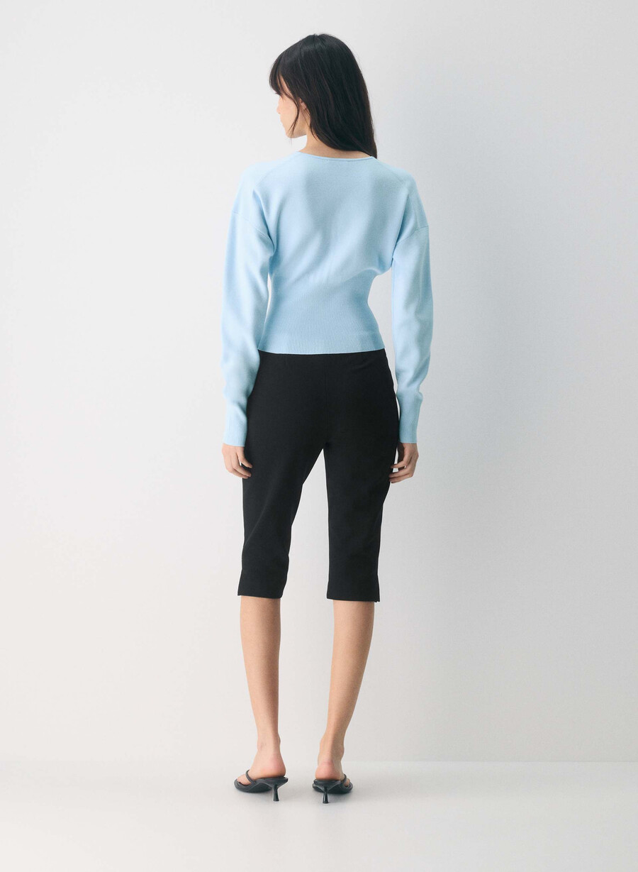 cardigan golightly - fire wonder yarn villa blue