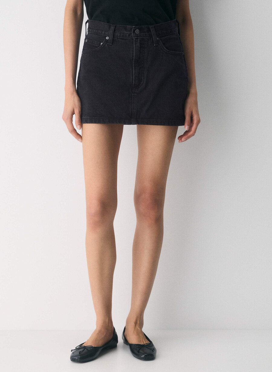 fustă din denim ricci din anii 90 tuș de ochi negru