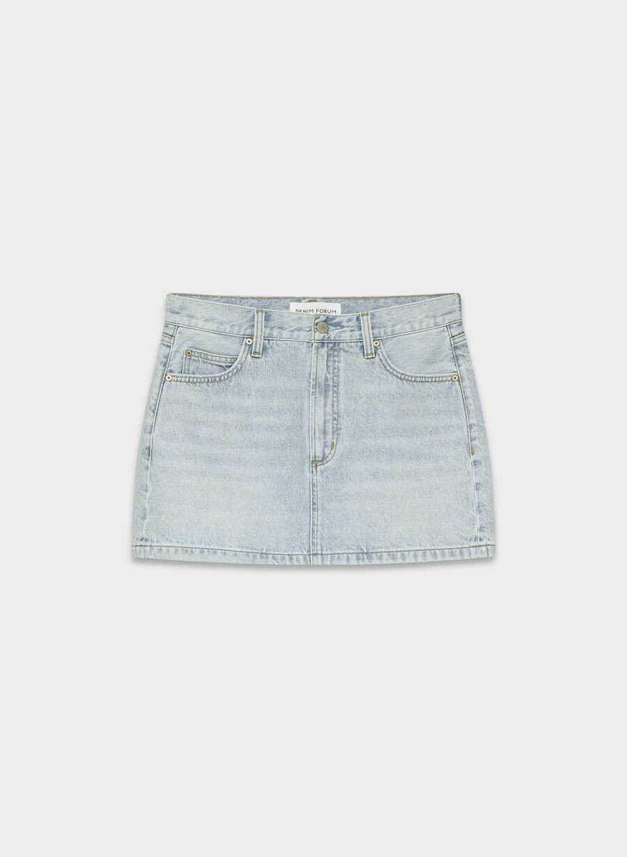 denim forum fustă ricci din denim anii 90 albastru-aprins 15 ani