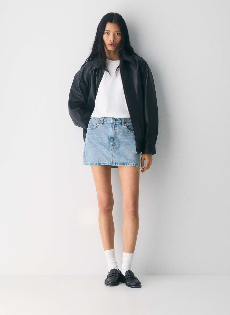 denim forum fustă ricci din denim anii 90 7 ani bleu taboo