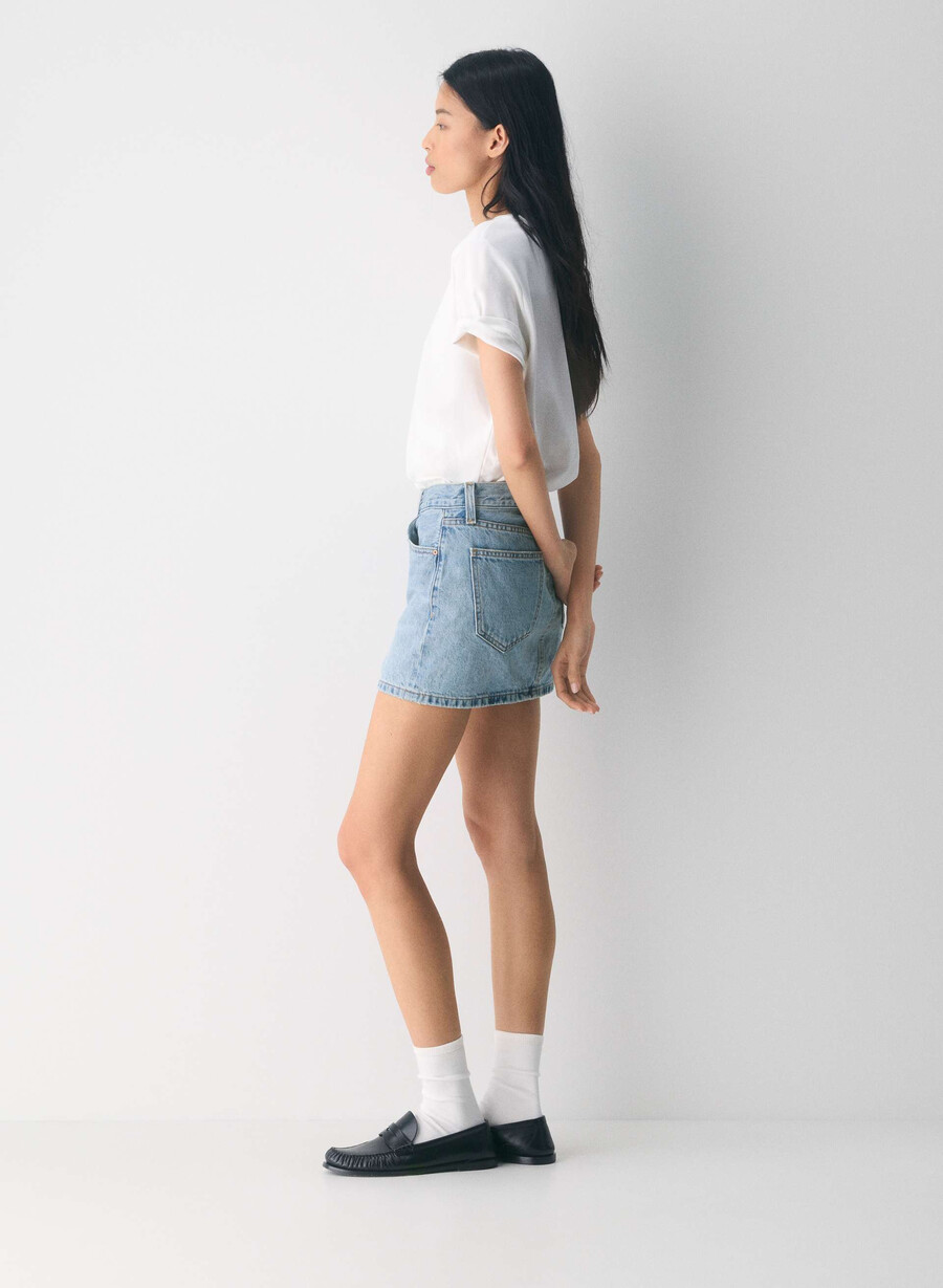denim forum fustă ricci din denim anii 90 7 ani bleu taboo