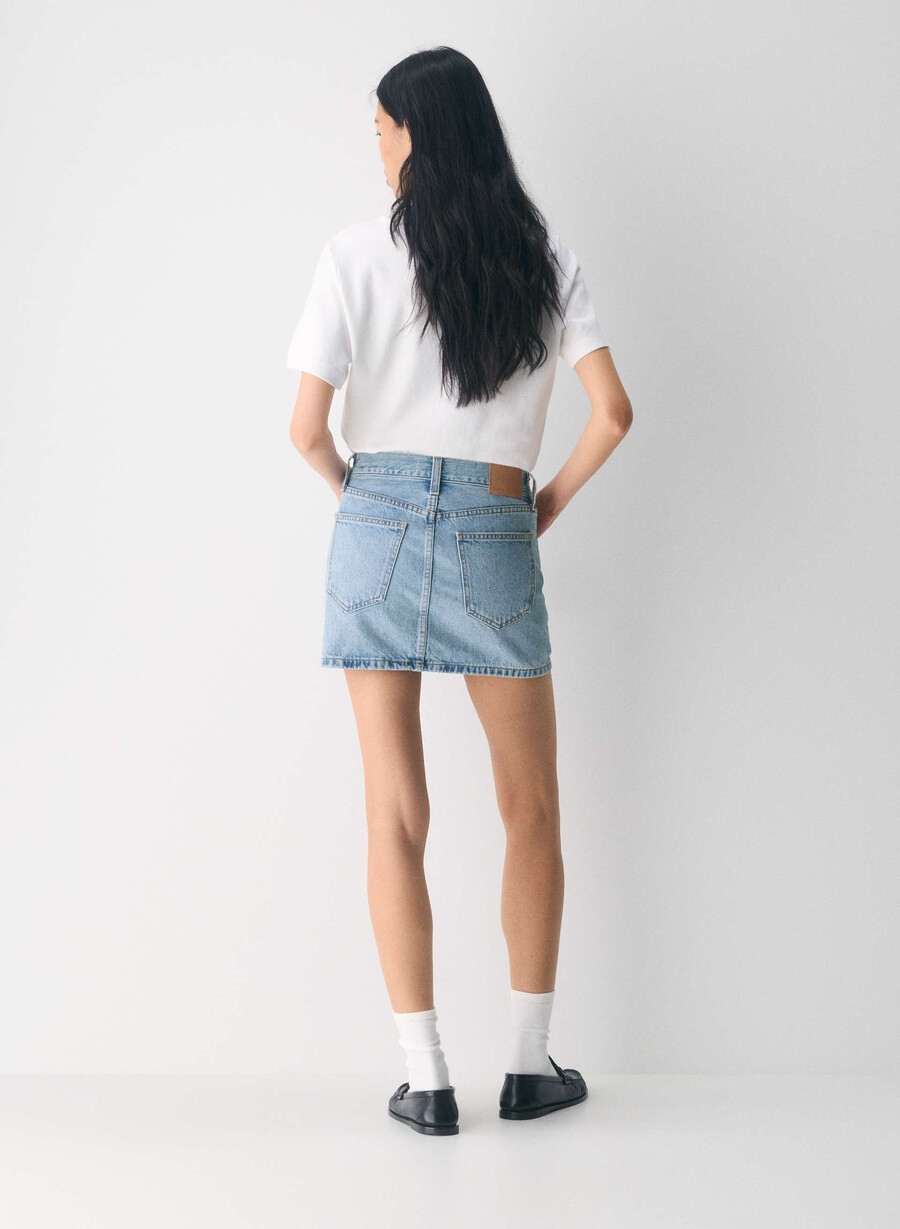 denim forum fustă ricci din denim anii 90 7 ani bleu taboo