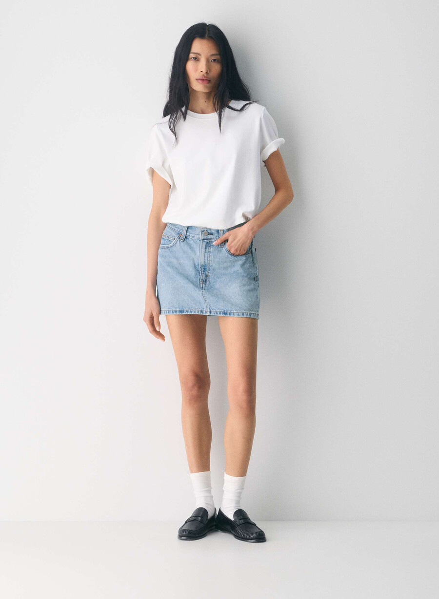 denim forum fustă ricci din denim anii 90 7 ani bleu taboo