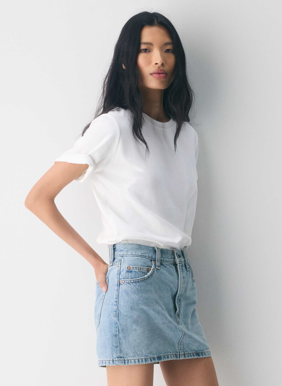 denim forum fustă ricci din denim anii 90 7 ani bleu taboo