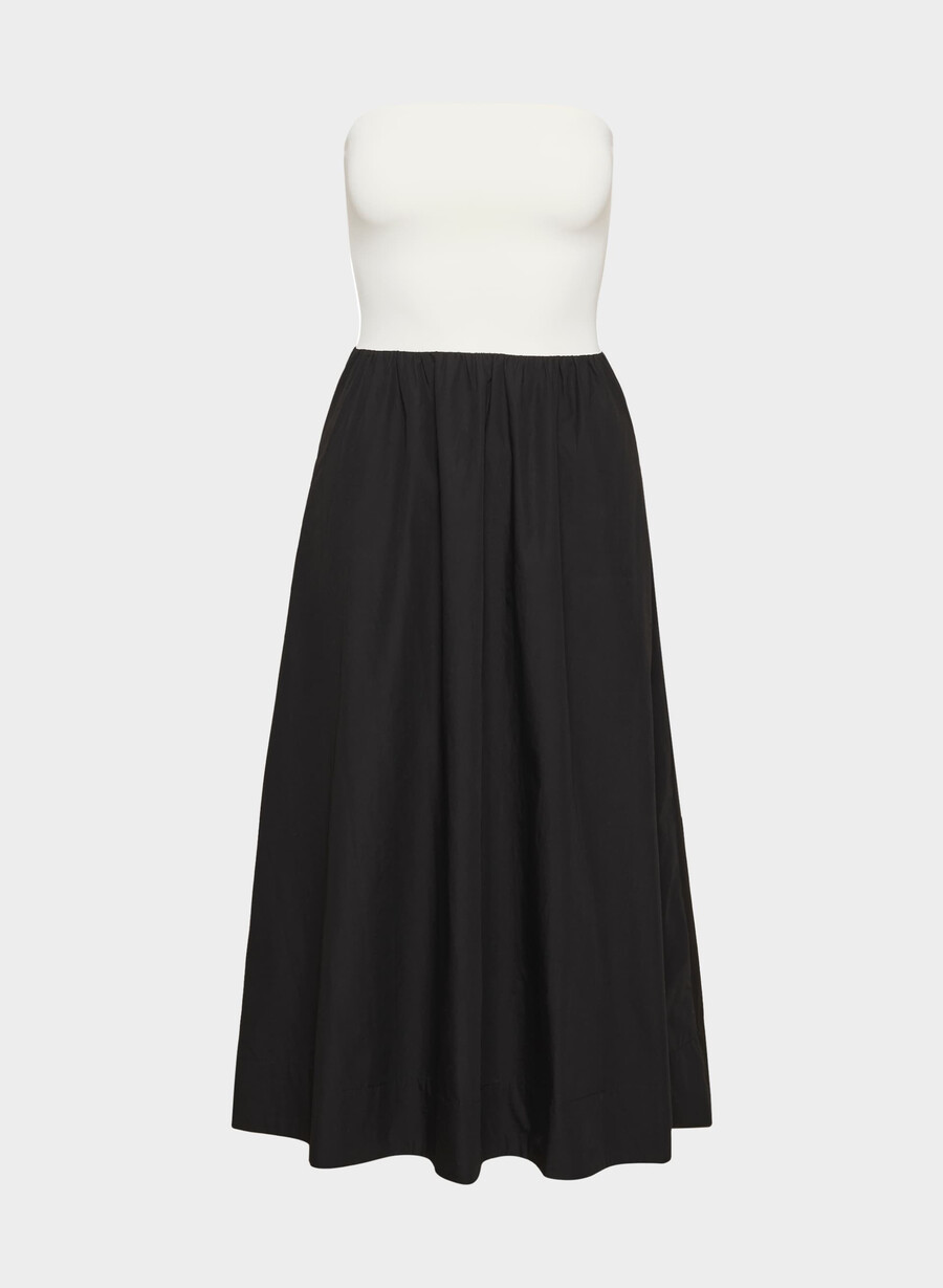 rochie fluidă din poplin negrumesteacanu deschis
