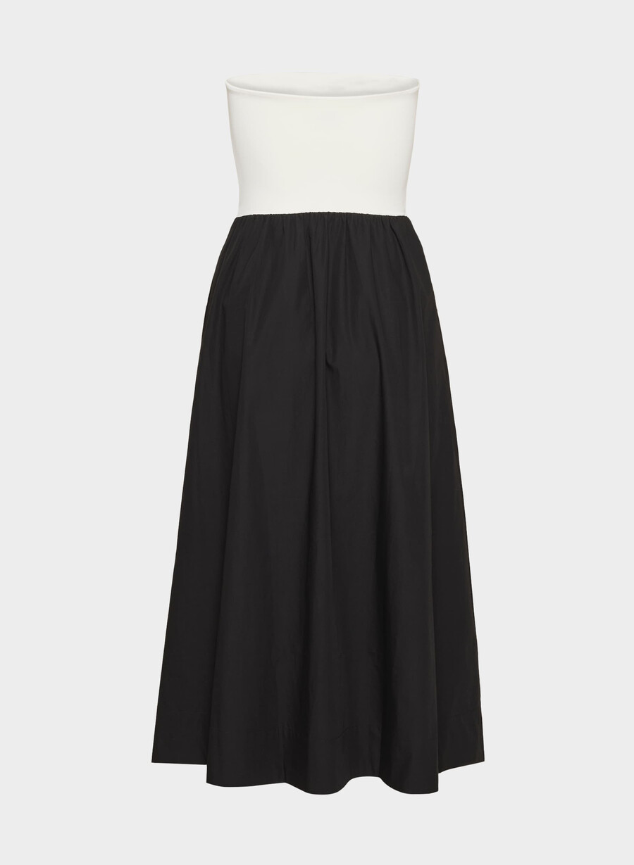 rochie fluidă din poplin negrumesteacanu deschis