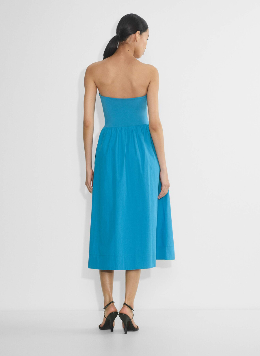 rochie fluidă din poplin negrumesteacanu deschis