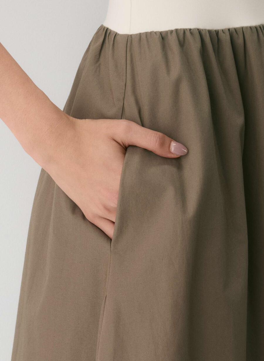 rochie fluidă din poplin cola taupe lt birch