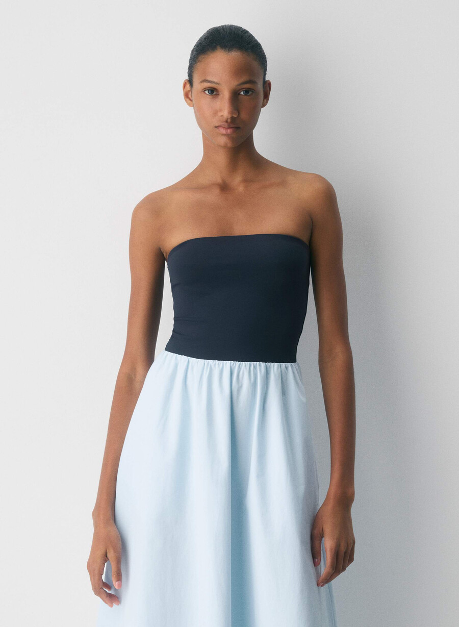 rochie fluidă din poplin villa blueadmiral