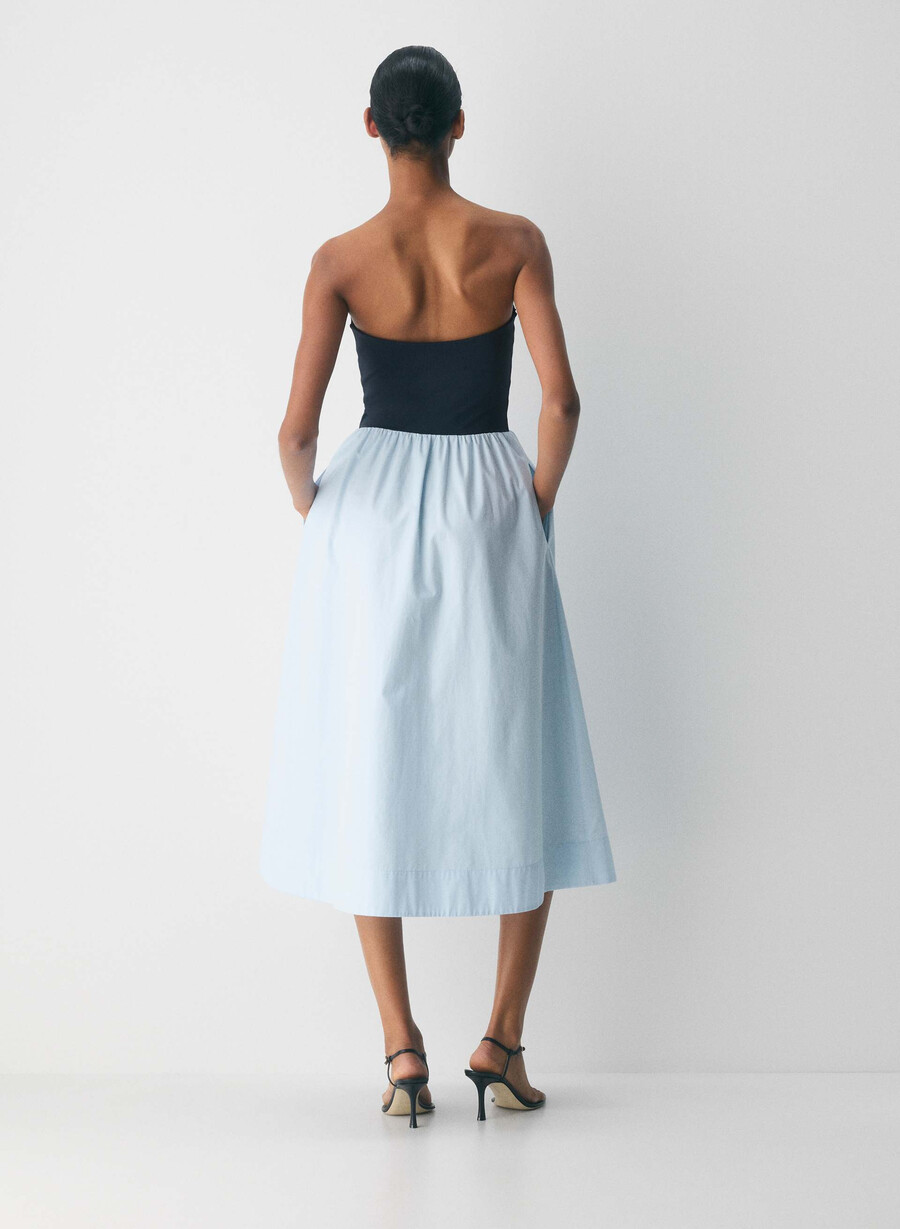 rochie fluidă din poplin villa blueadmiral
