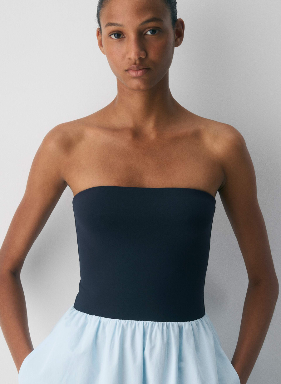 rochie fluidă din poplin villa blueadmiral