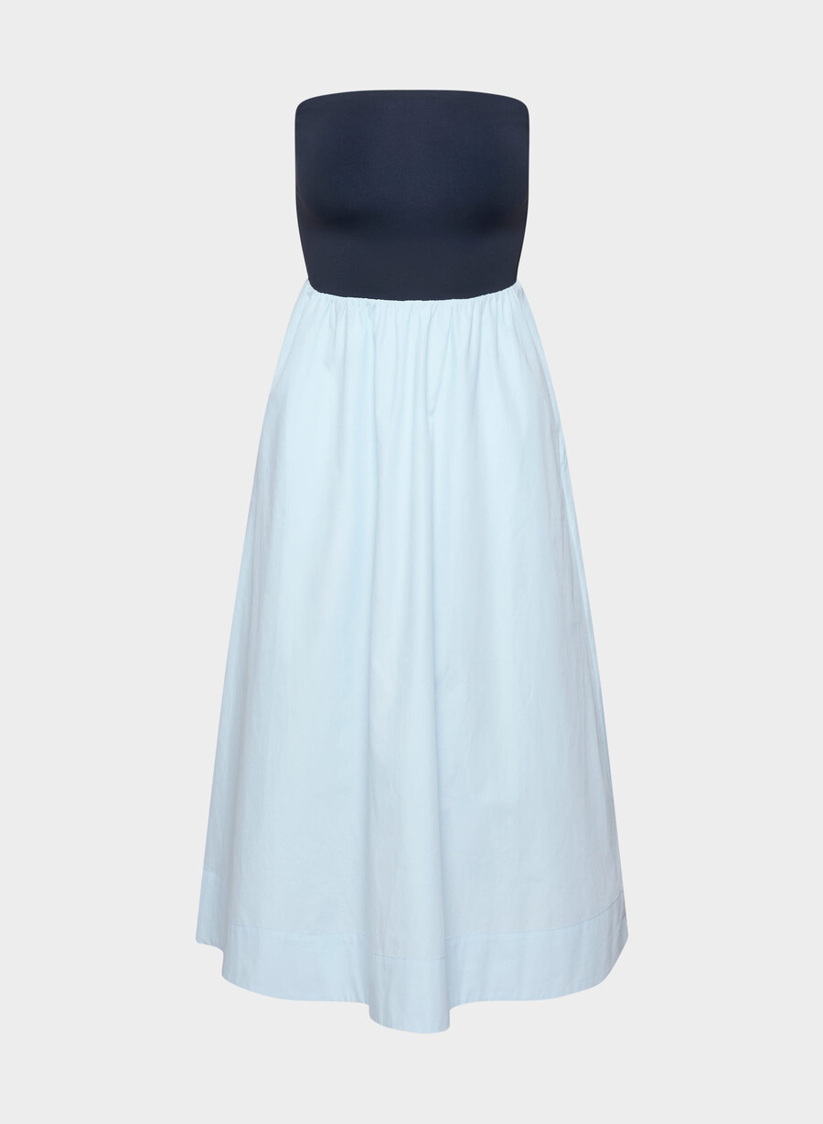rochie fluidă din poplin villa blueadmiral