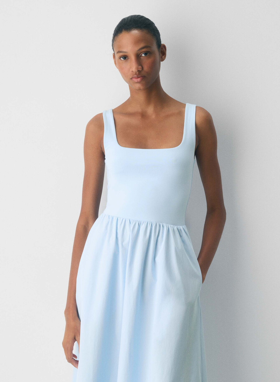 rochie revive poplin villa blue