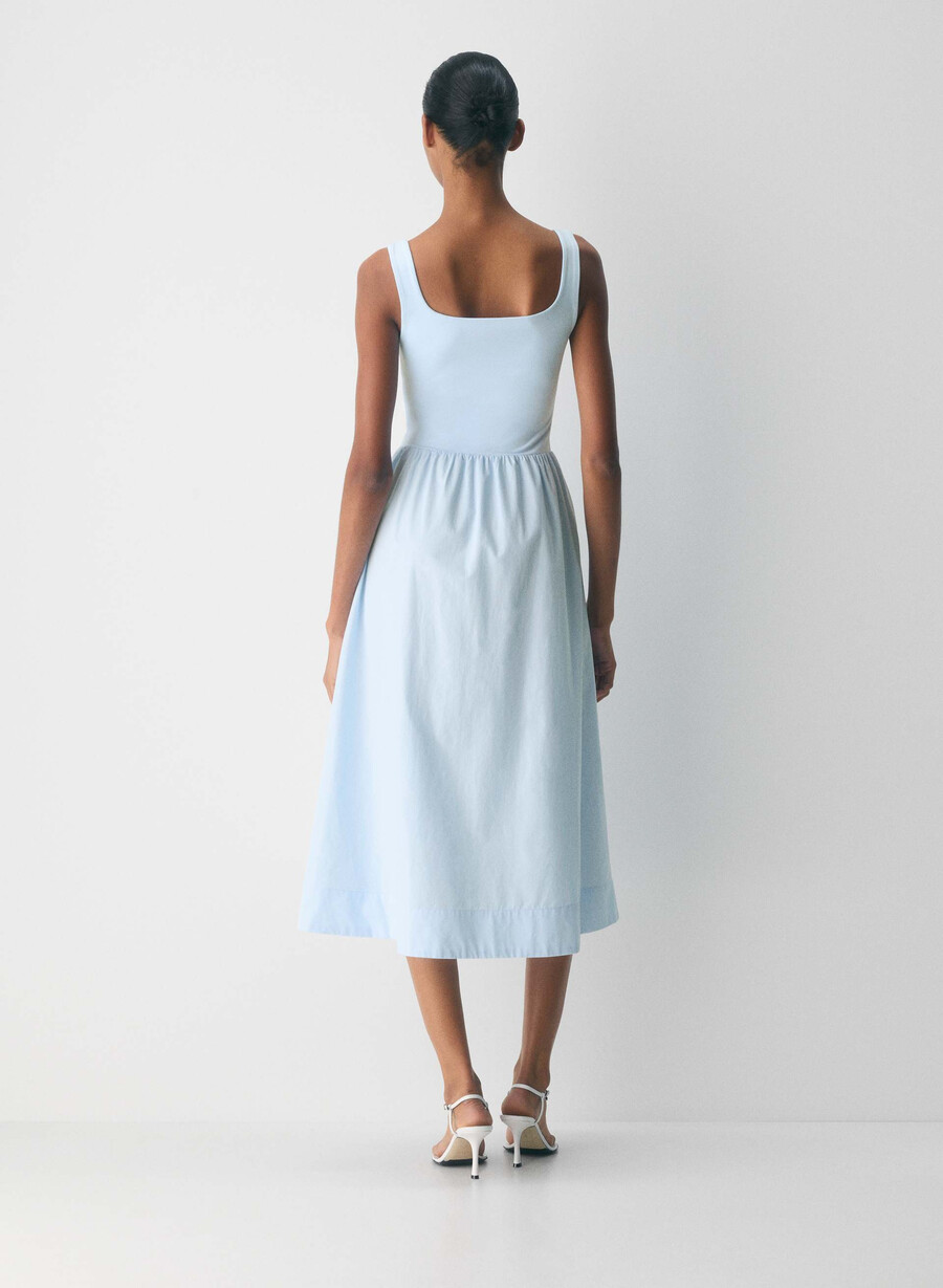 rochie revive poplin villa blue