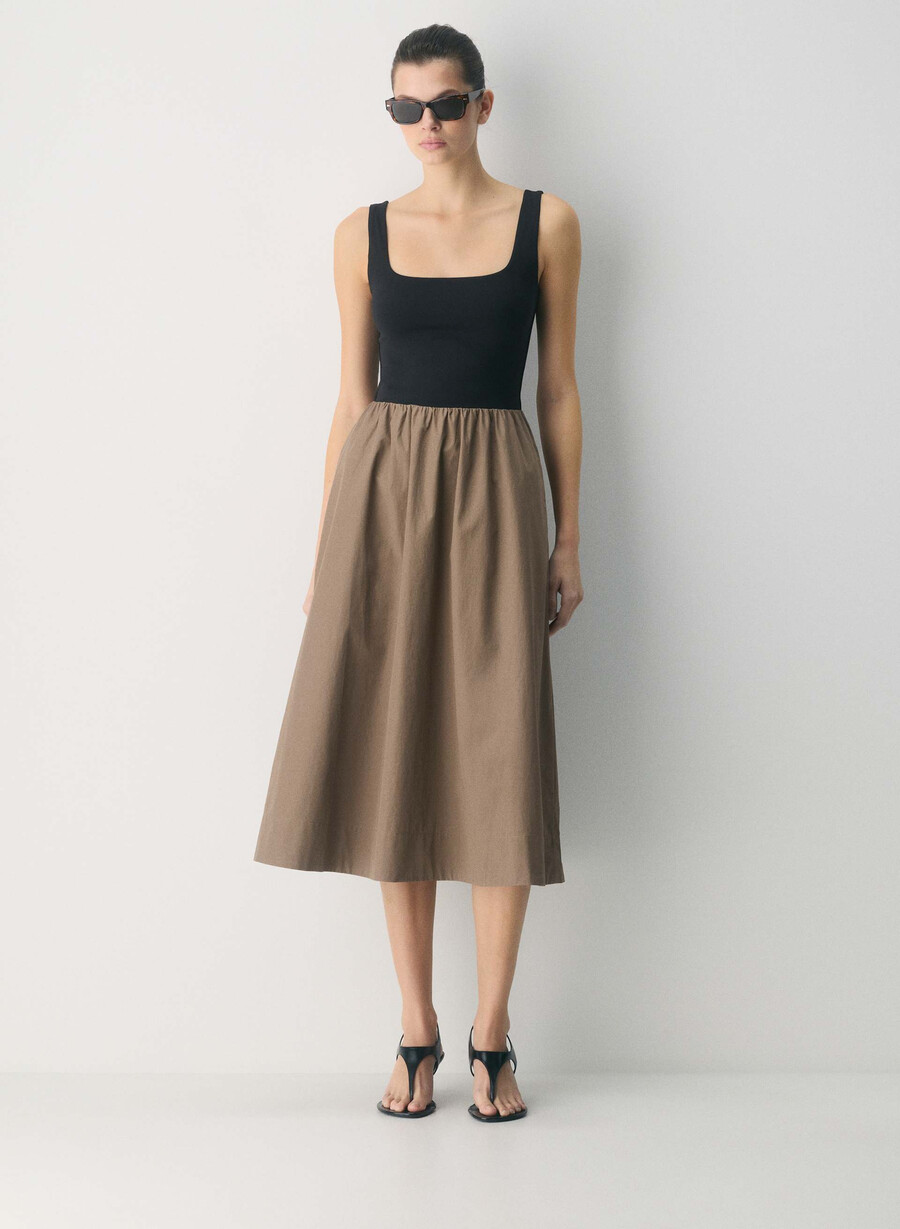 rochie revive poplin folio maronegru