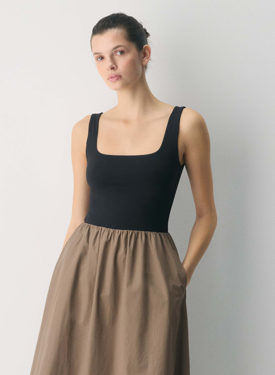 rochie revive poplin folio maronegru