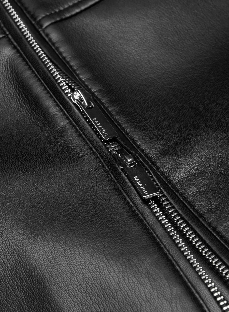 geacă synergy bomber - piele unreal negră