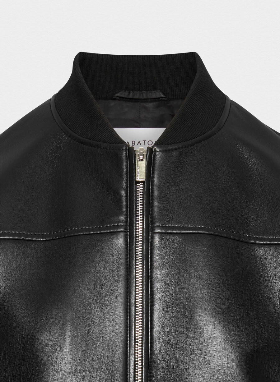geacă synergy bomber - piele unreal negră