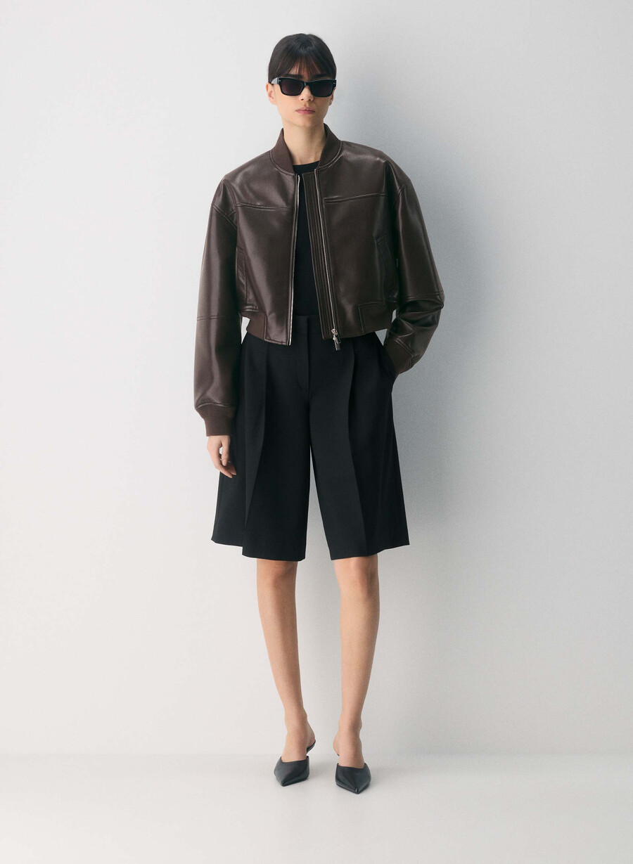 geacă synergy bomber - piele unreal maro mocha rich