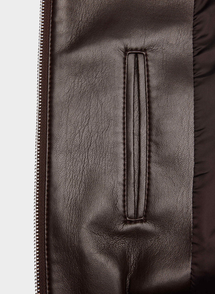 geacă synergy bomber - piele unreal maro mocha rich