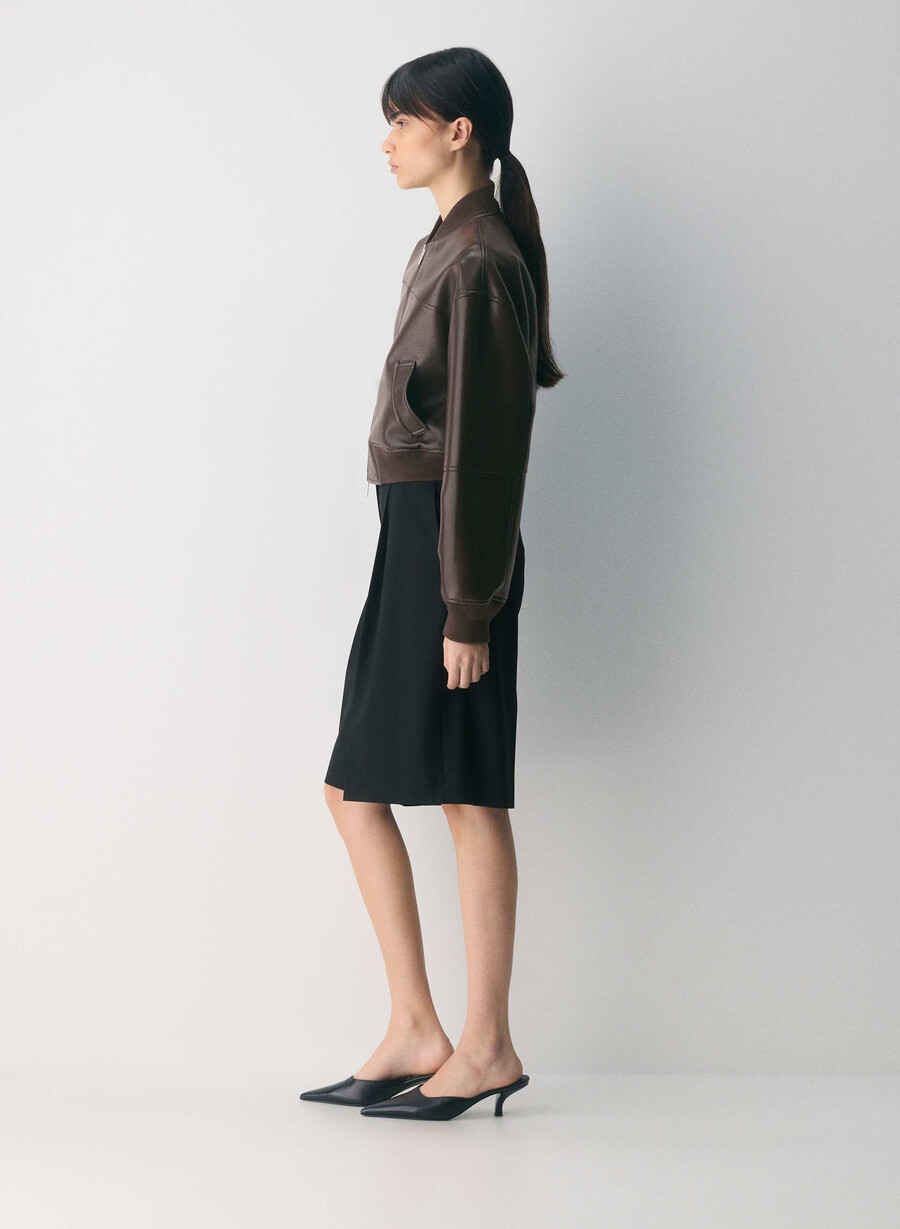 geacă synergy bomber - piele unreal maro mocha rich