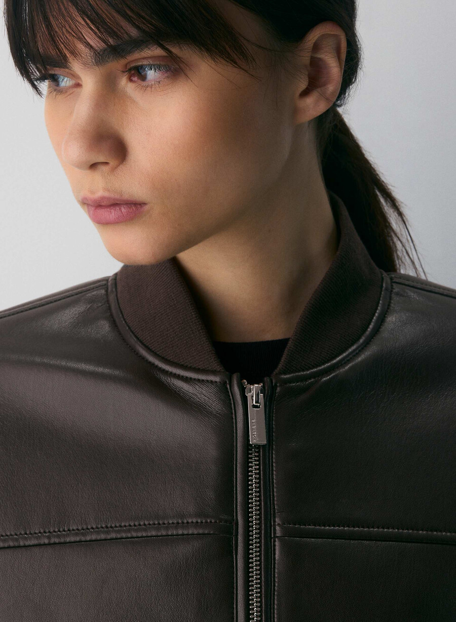 geacă synergy bomber - piele unreal maro mocha rich