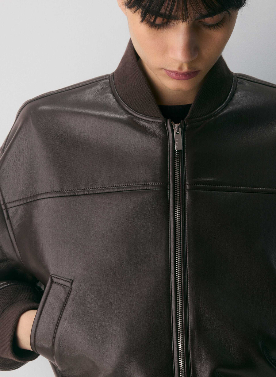 geacă synergy bomber - piele unreal maro mocha rich