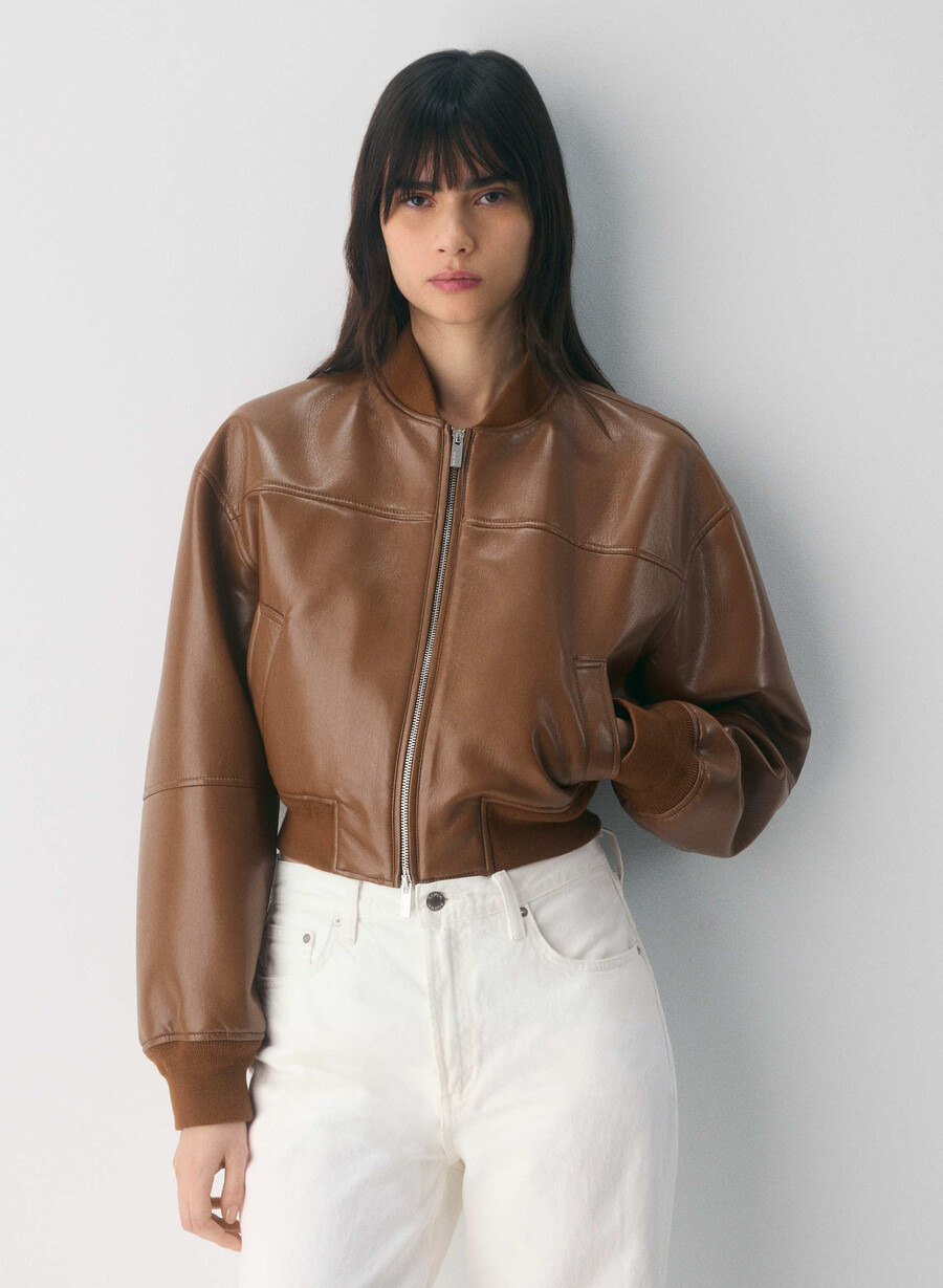 geantă synergy bomber - unreal leather chocolatier brown
