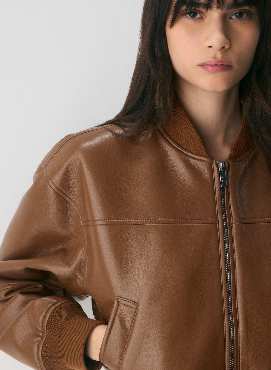 geantă synergy bomber - unreal leather chocolatier brown