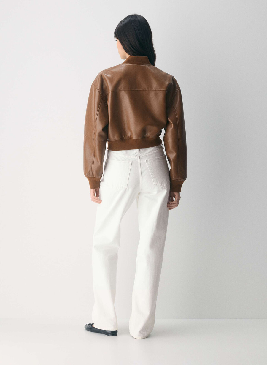 geantă synergy bomber - unreal leather chocolatier brown