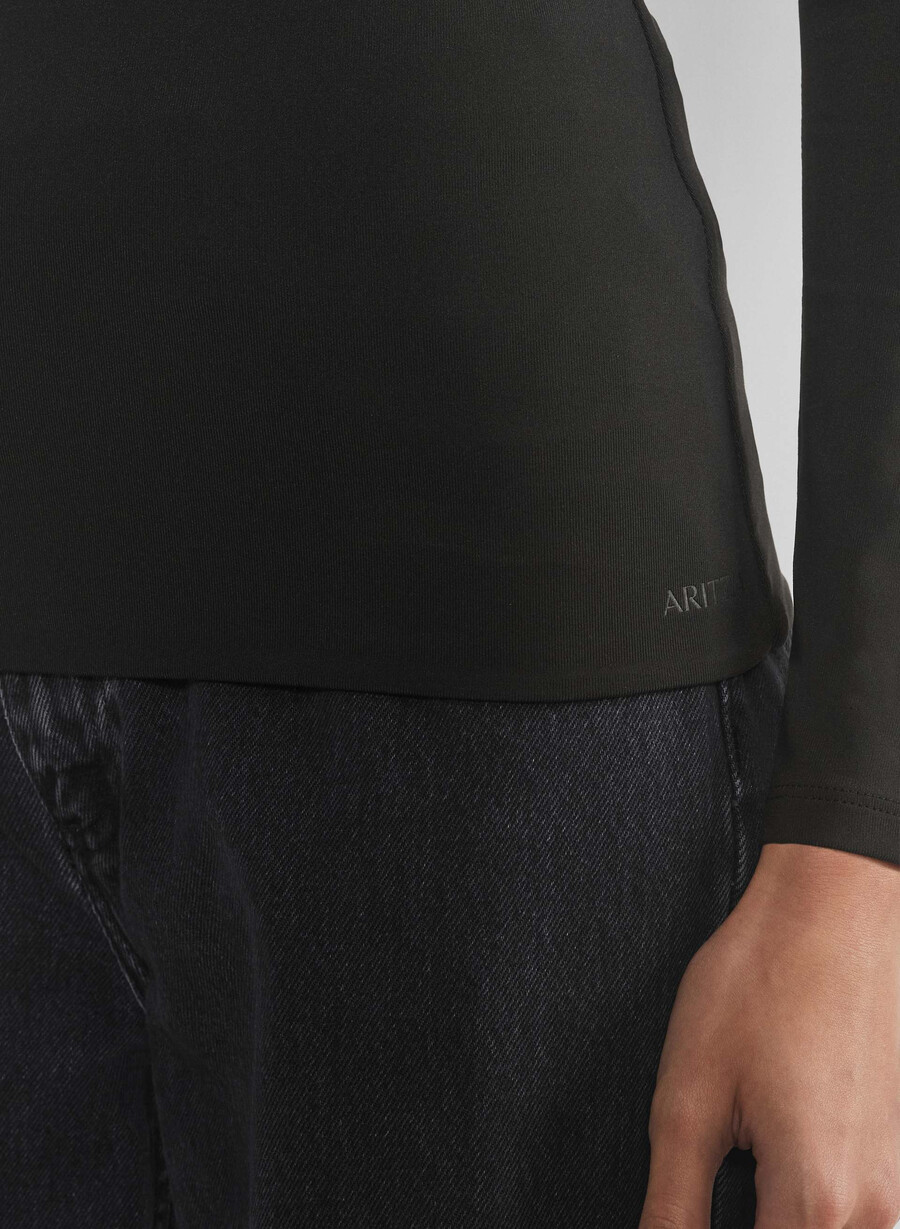 tricou cu mânecă lungă original contour crew hip alb brillant