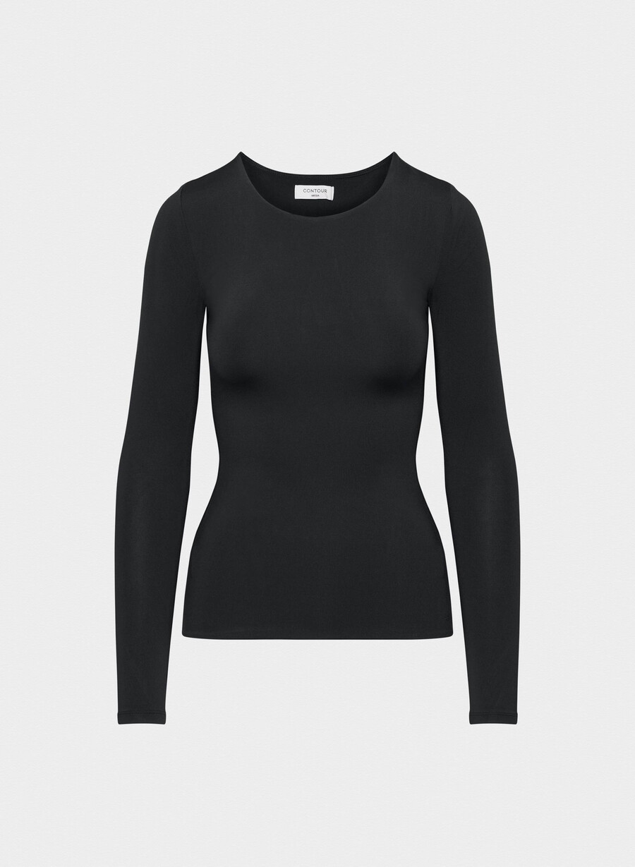tricou cu mânecă lungă original contour crew hip alb brillant