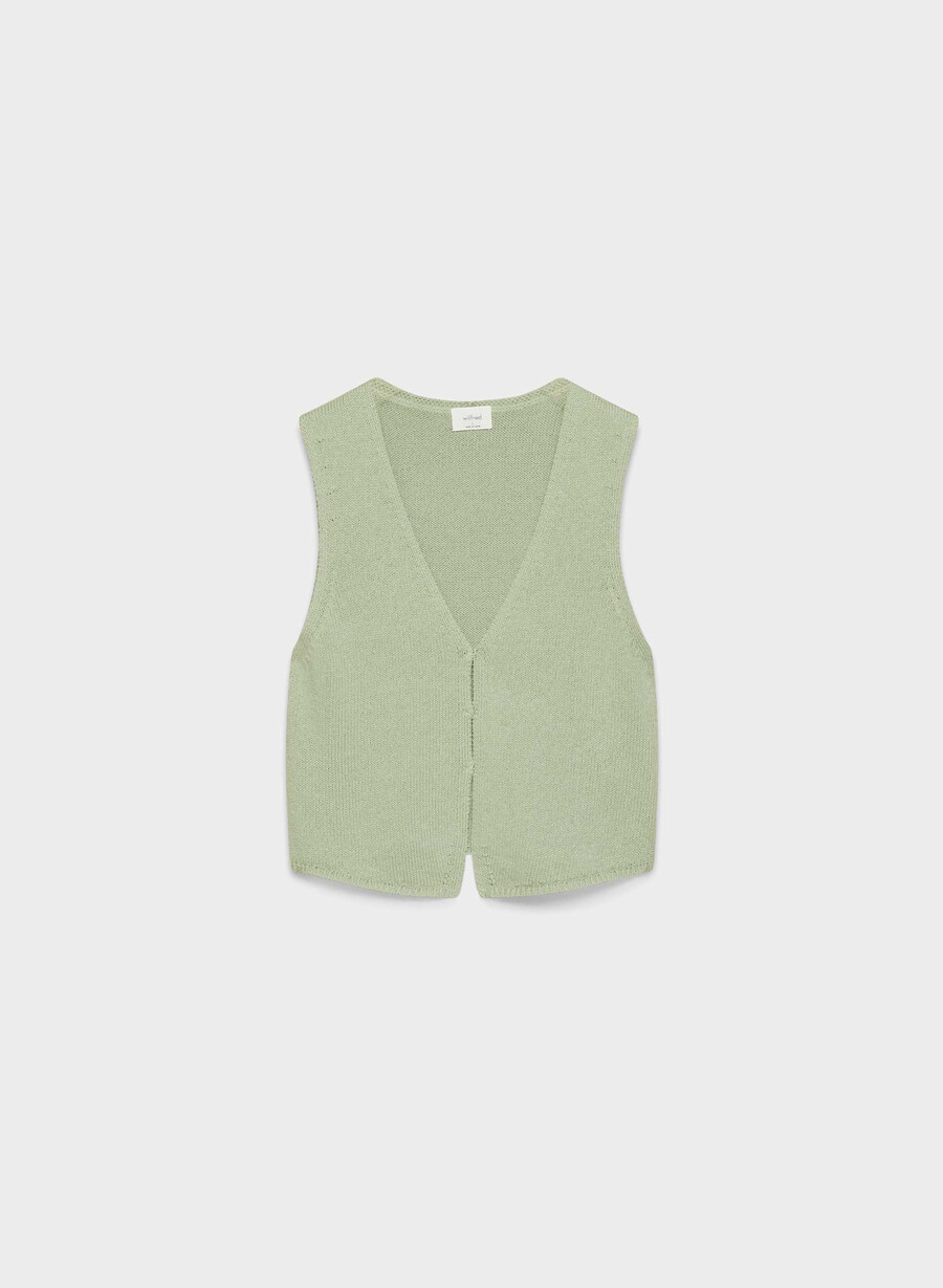 vestă bască argintiu verde salvie