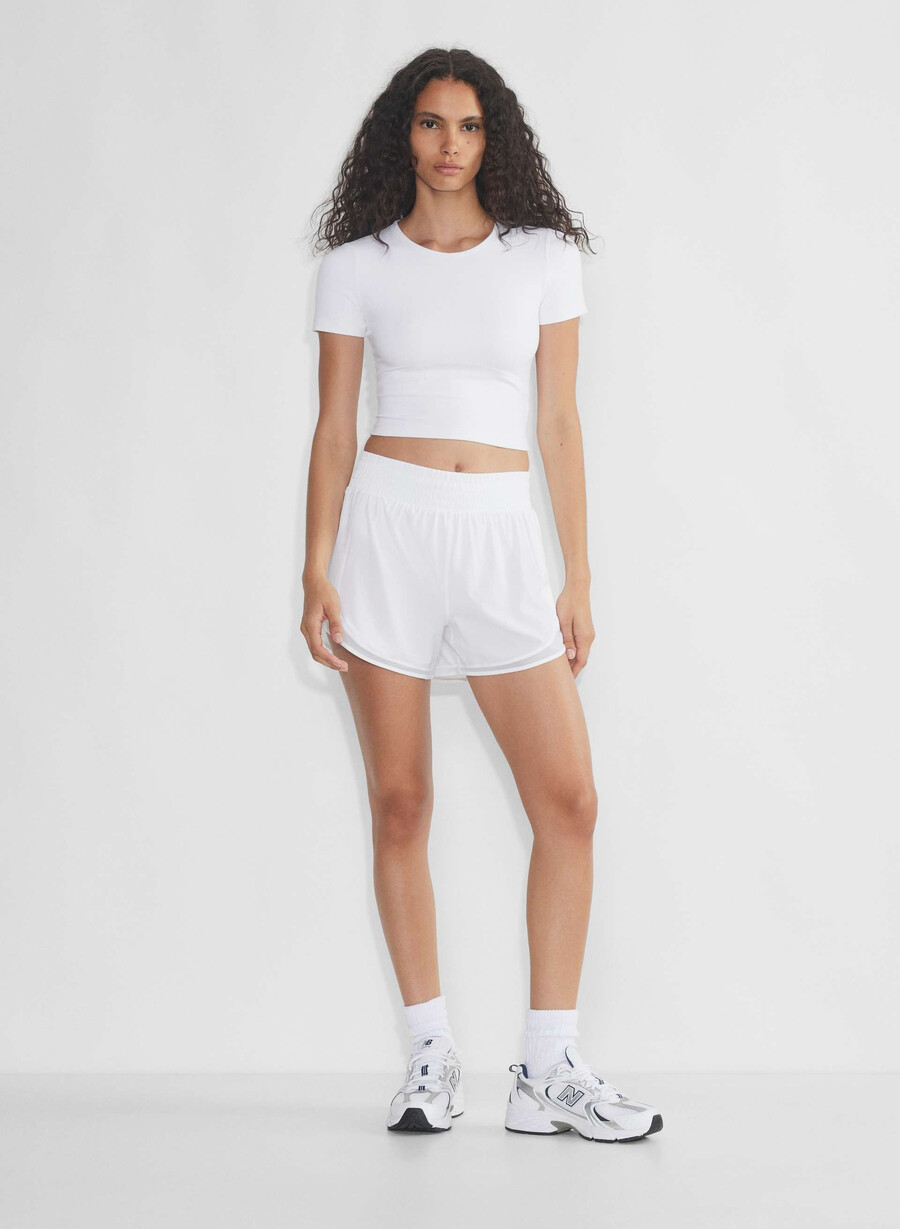 pantaloni scurți movetech legacy hi-rise 4 albi