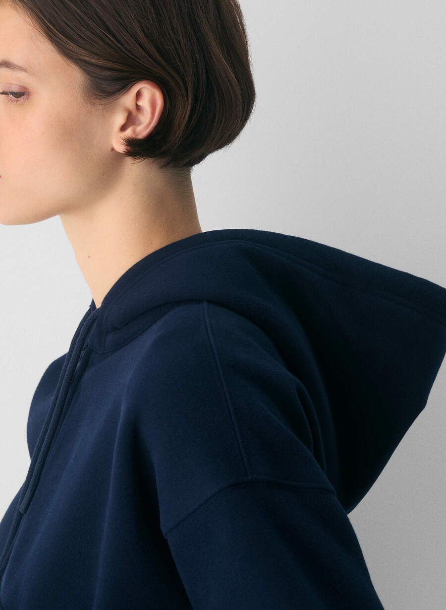 hanorac confortabil din fleece cu fermoar tip boyfriend tip pătrat admiral