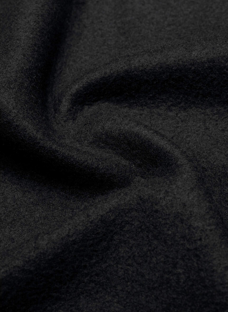 hanorac confortabil cu fermoar drept din fleece boyfriend negru