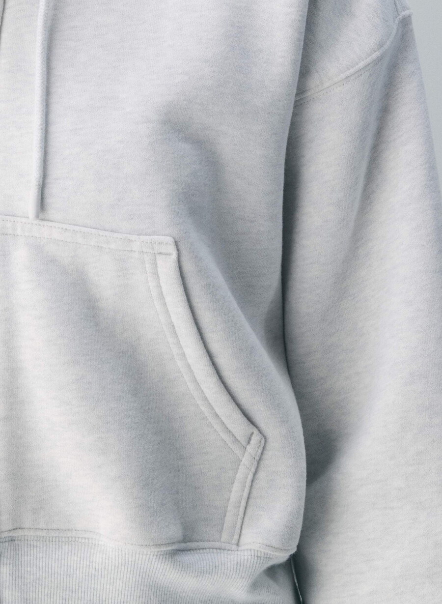 hanorac confortabil din fleece cu fermoar drept boyfriend alb-negru