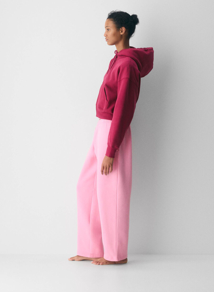 hanorac confortabil din fleece cu fermoar drept boyfriend juicy rose