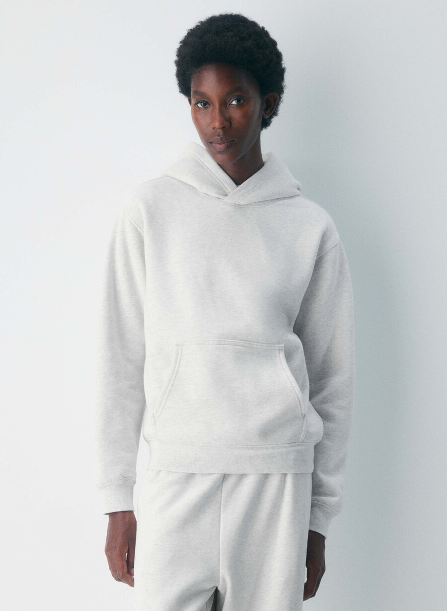 hanorac confortabil din fleece perfect alb-negru