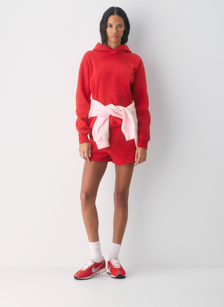 hanorac confortabil din fleece perfect roșu intermitent