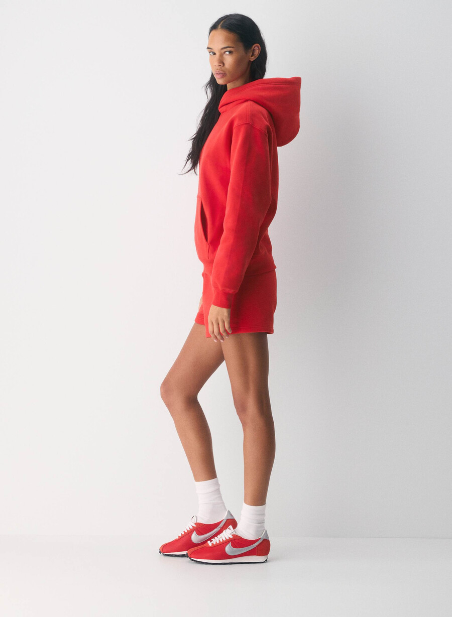 hanorac confortabil din fleece perfect roșu intermitent