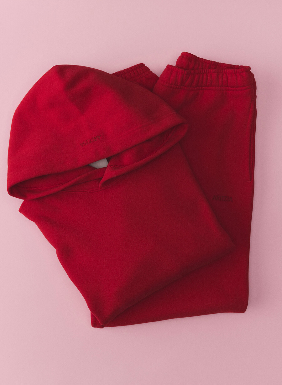 hanorac confortabil din fleece perfect roșu intermitent