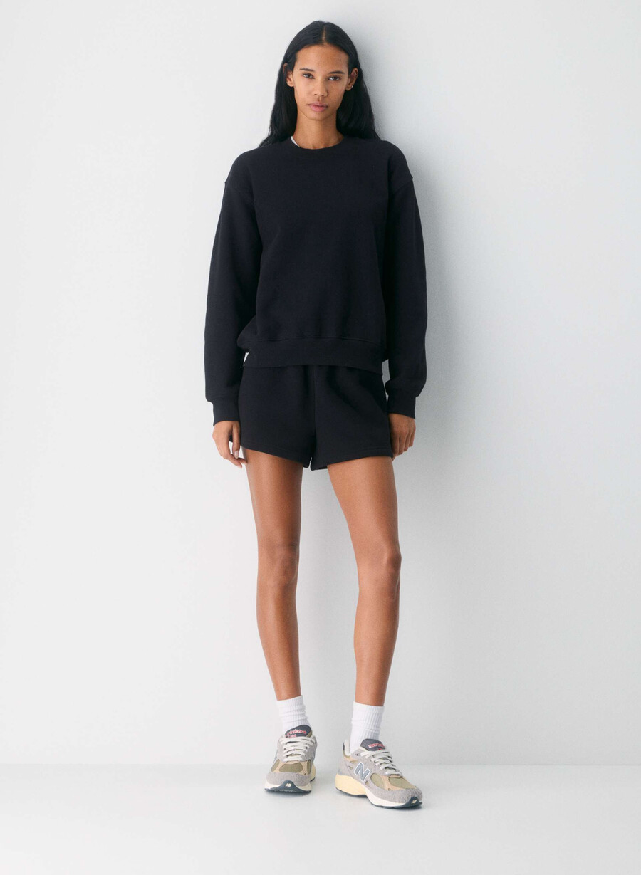 hanorac cozy sweatfleece perfect crew negru