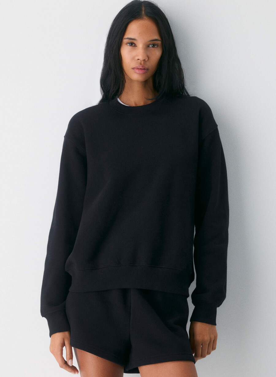 hanorac cozy sweatfleece perfect crew negru