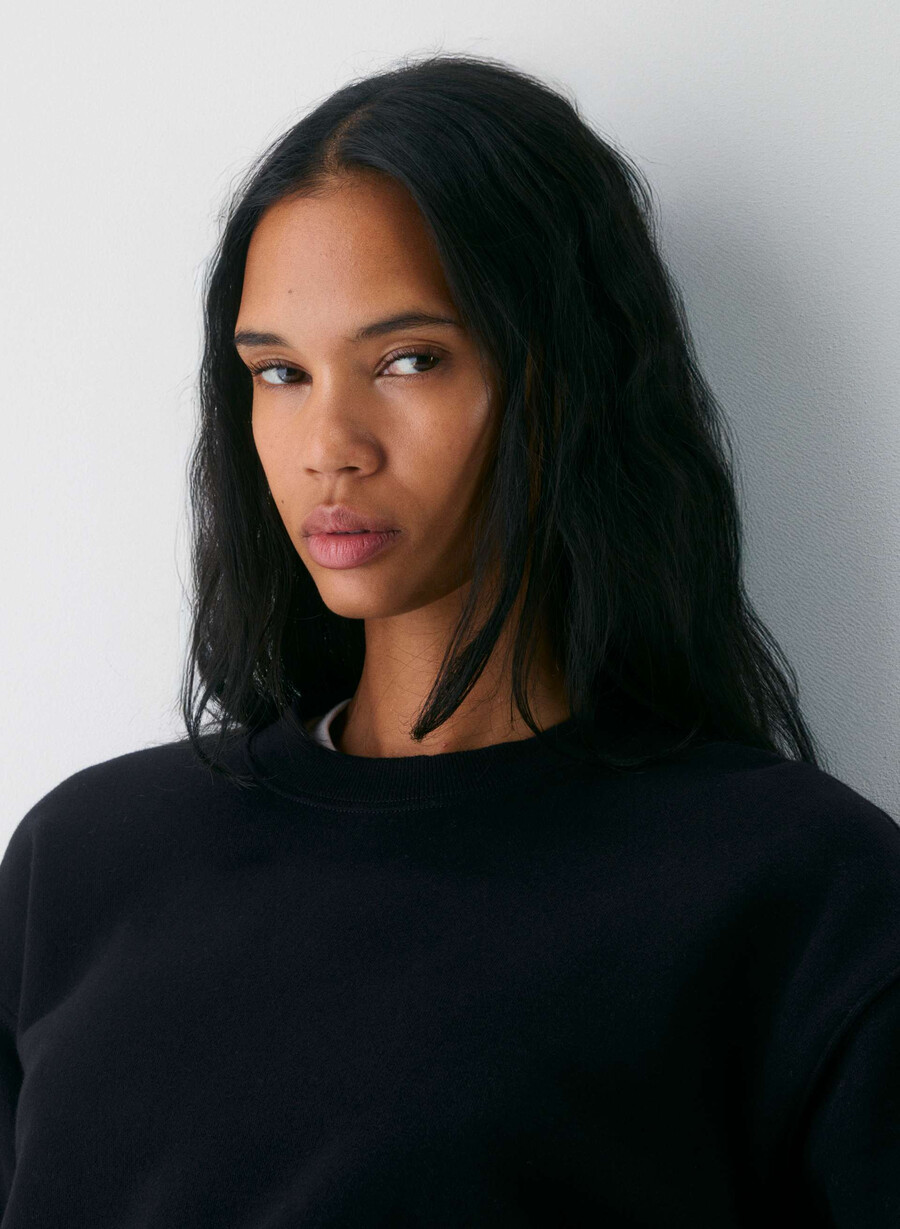 hanorac cozy sweatfleece perfect crew negru