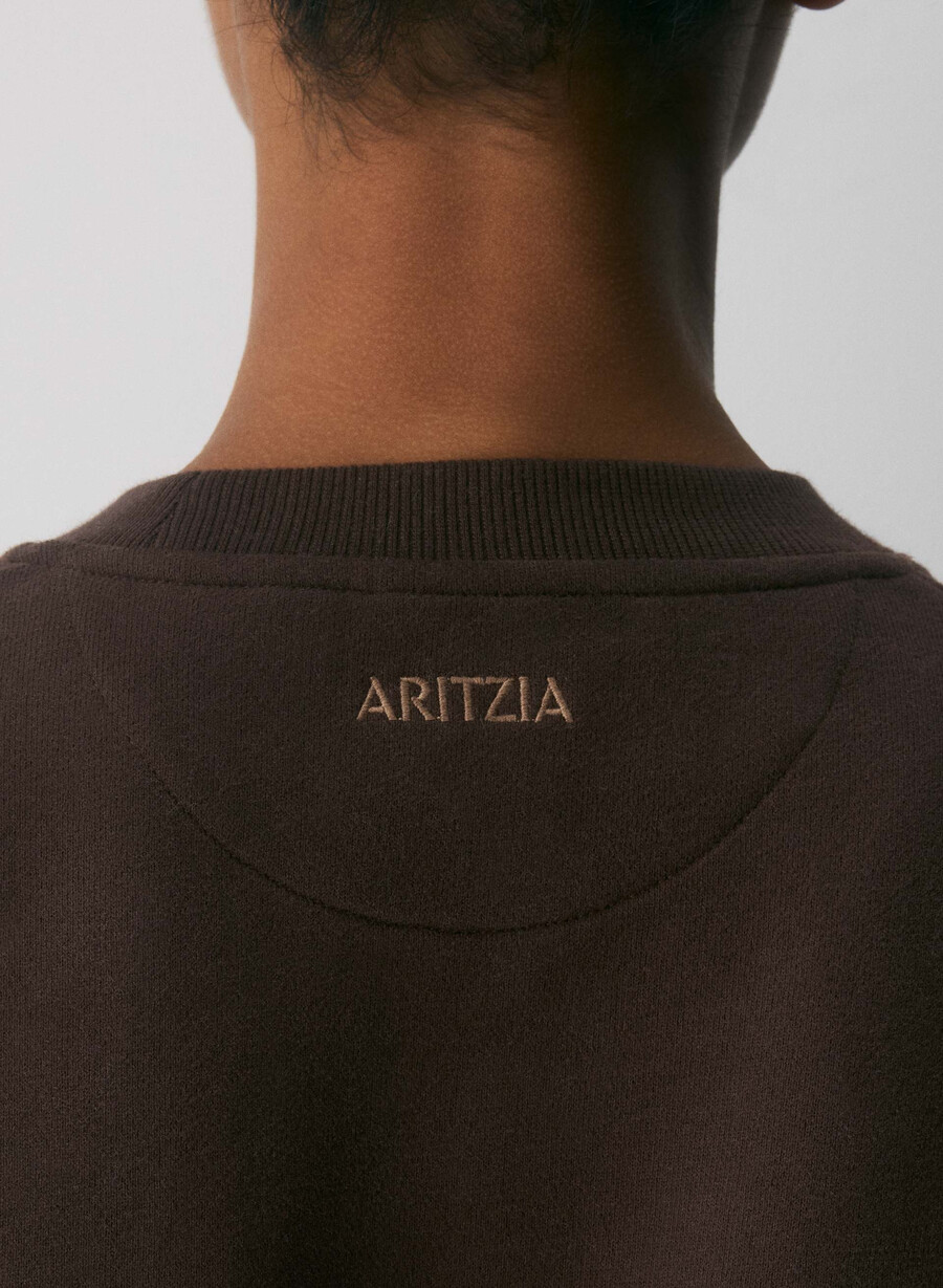 hanorac confortabil din fleece perfect crew maro mocha